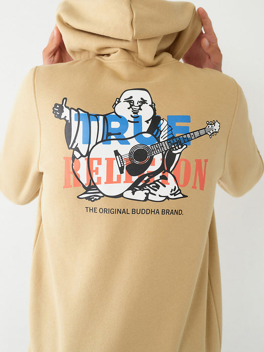 True Religion Men Printed Full Sleeves Hooded Sweatshirt