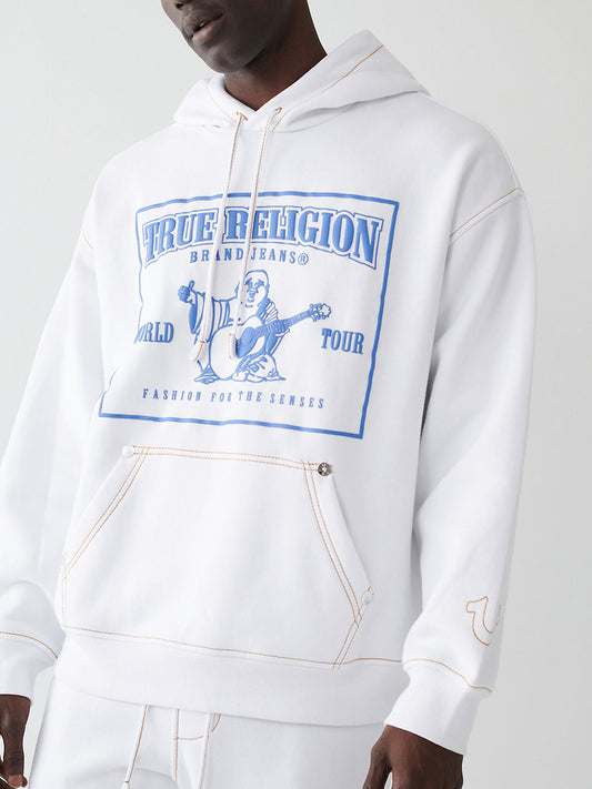 True Religion Men Solid Full Sleeves Hooded Sweatshirt