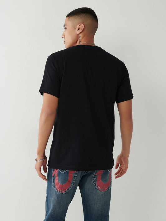 True Religion Black Fashion Logo Straight Fit T-Shirt