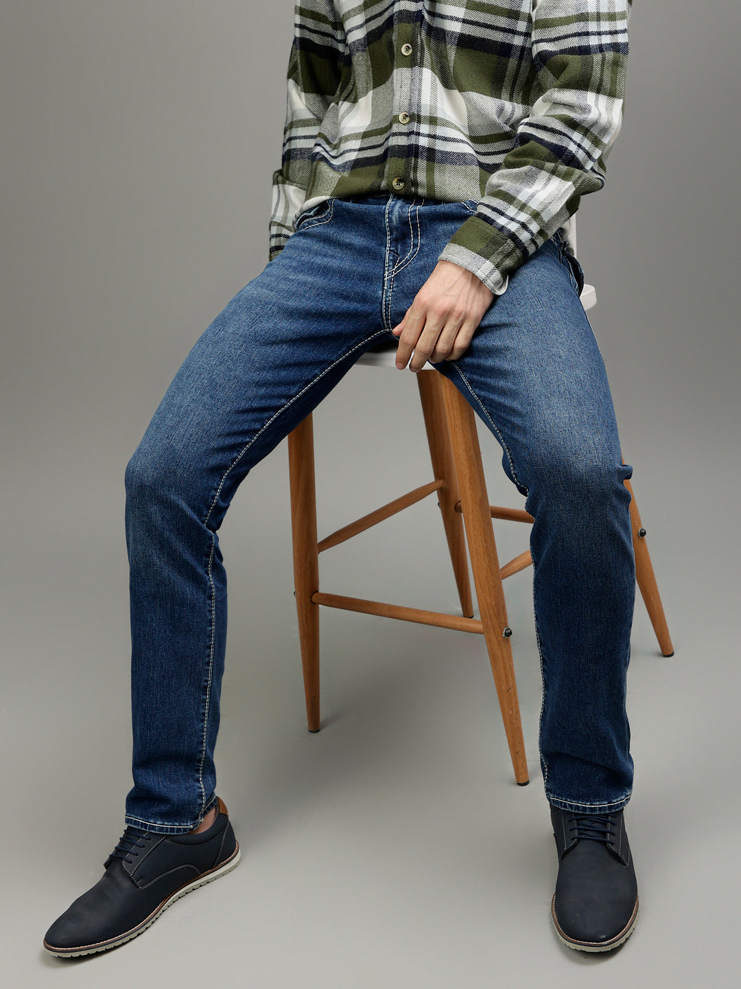 True Religion Men Solid Straight Fit Jeans