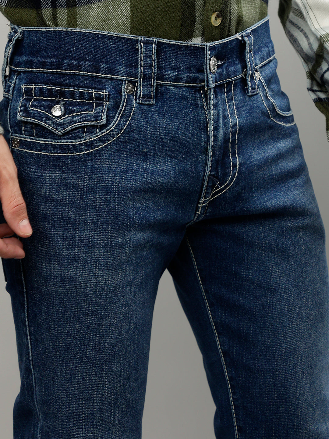 True Religion Men Solid Straight Fit Jeans