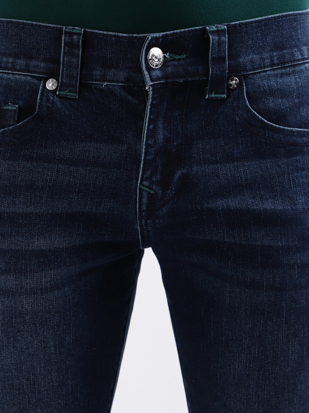 True Religion Men Blue Solid Straight Fit Jeans