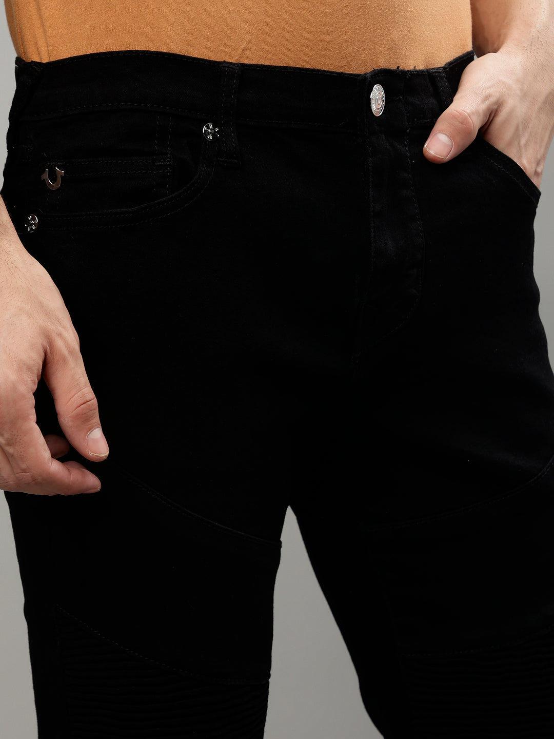 True Religion Men Solid Straight Fit Jeans