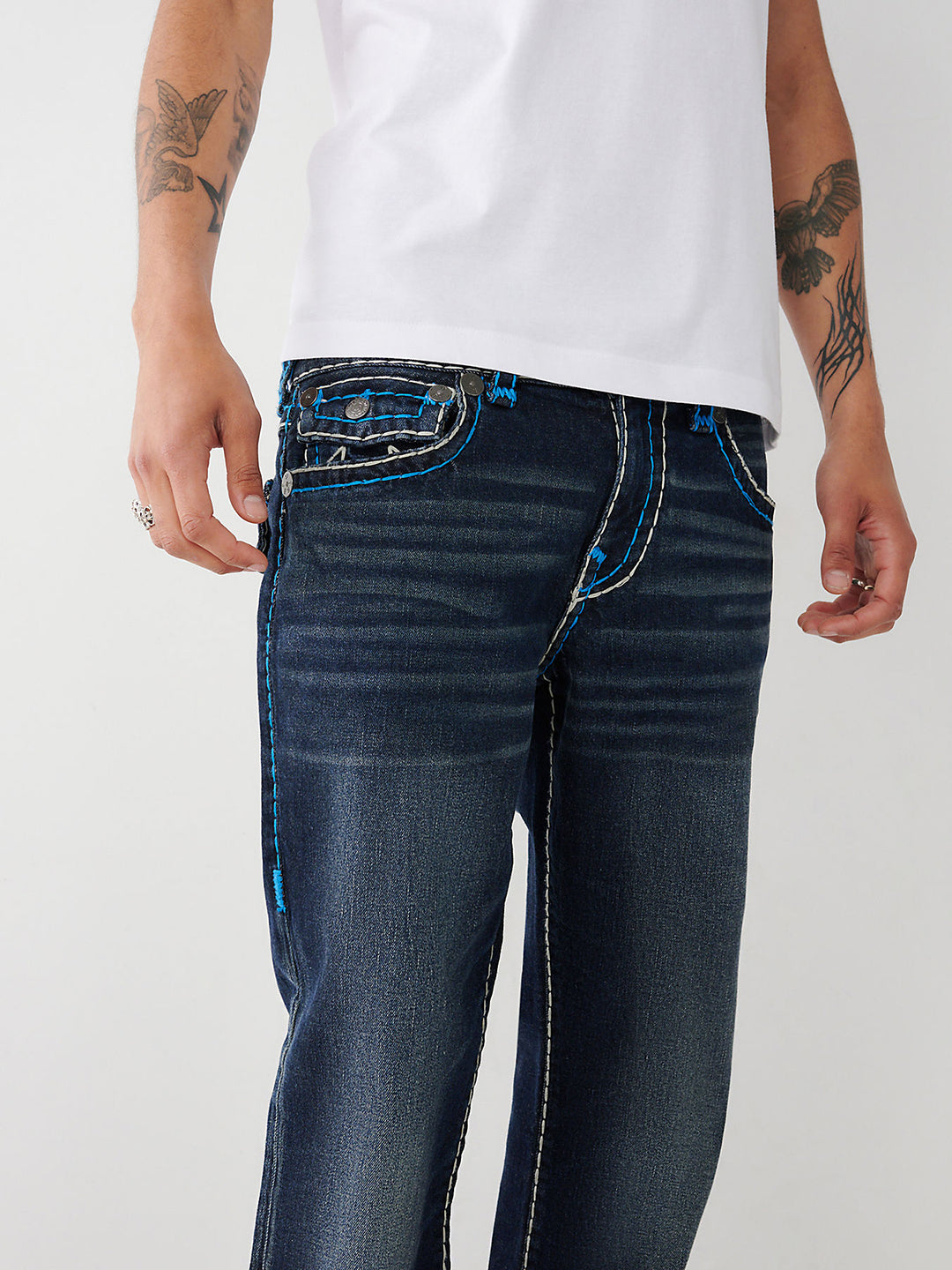 True Religion Men Faded Regular Fit Jeans