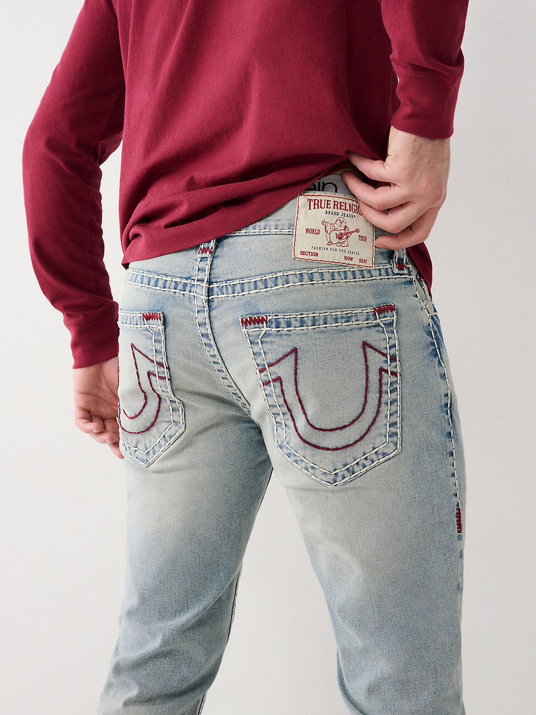 True Religion Men Faded Skinny Fit Jeans