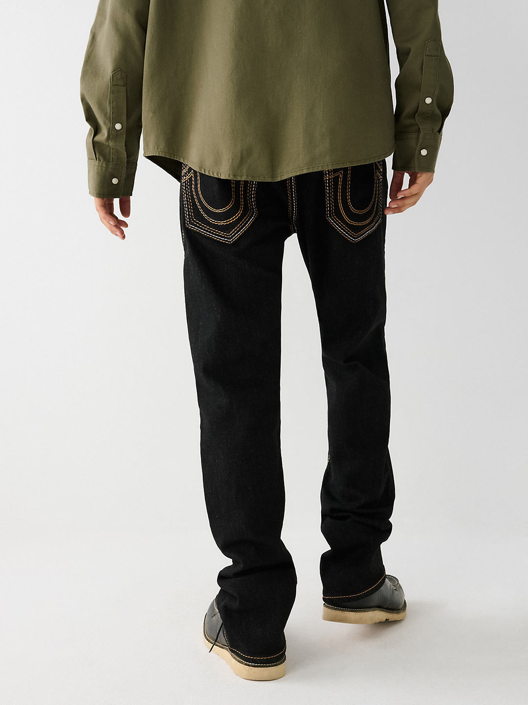 True Religion Men Solid Straight Fit Jeans