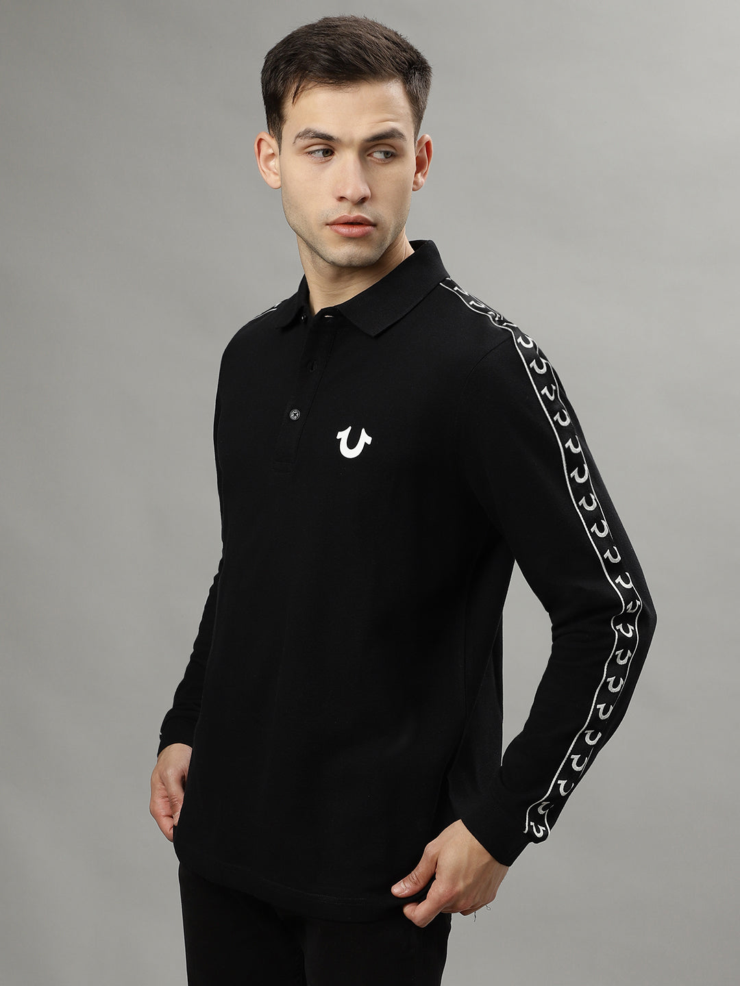 True Religion Black Fashion Regular Fit Polo T-Shirt