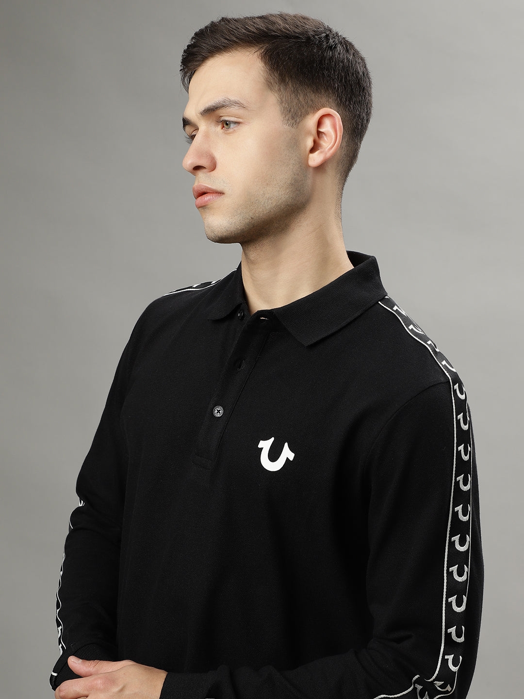 True Religion Black Fashion Regular Fit Polo T-Shirt