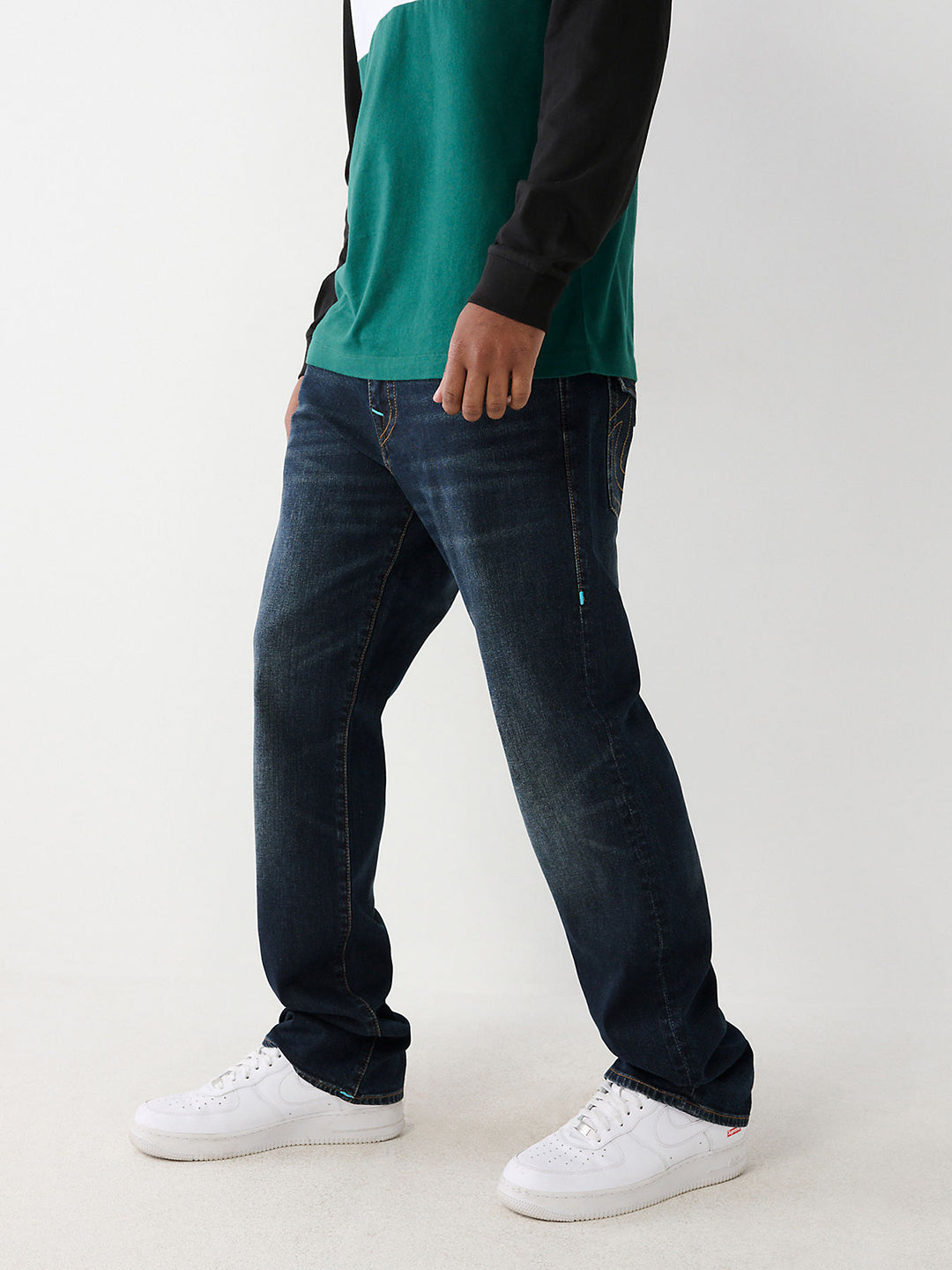 True Religion Men Faded Straight Fit Jeans