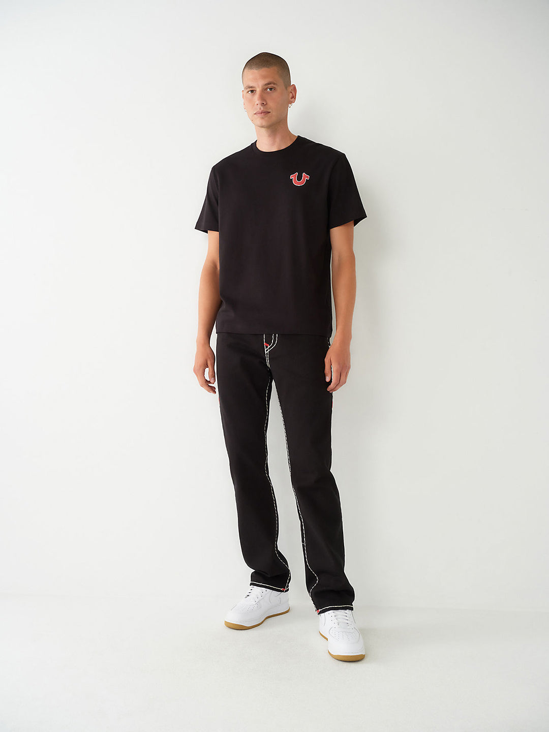 True Religion Men Solid Straight Fit Jeans