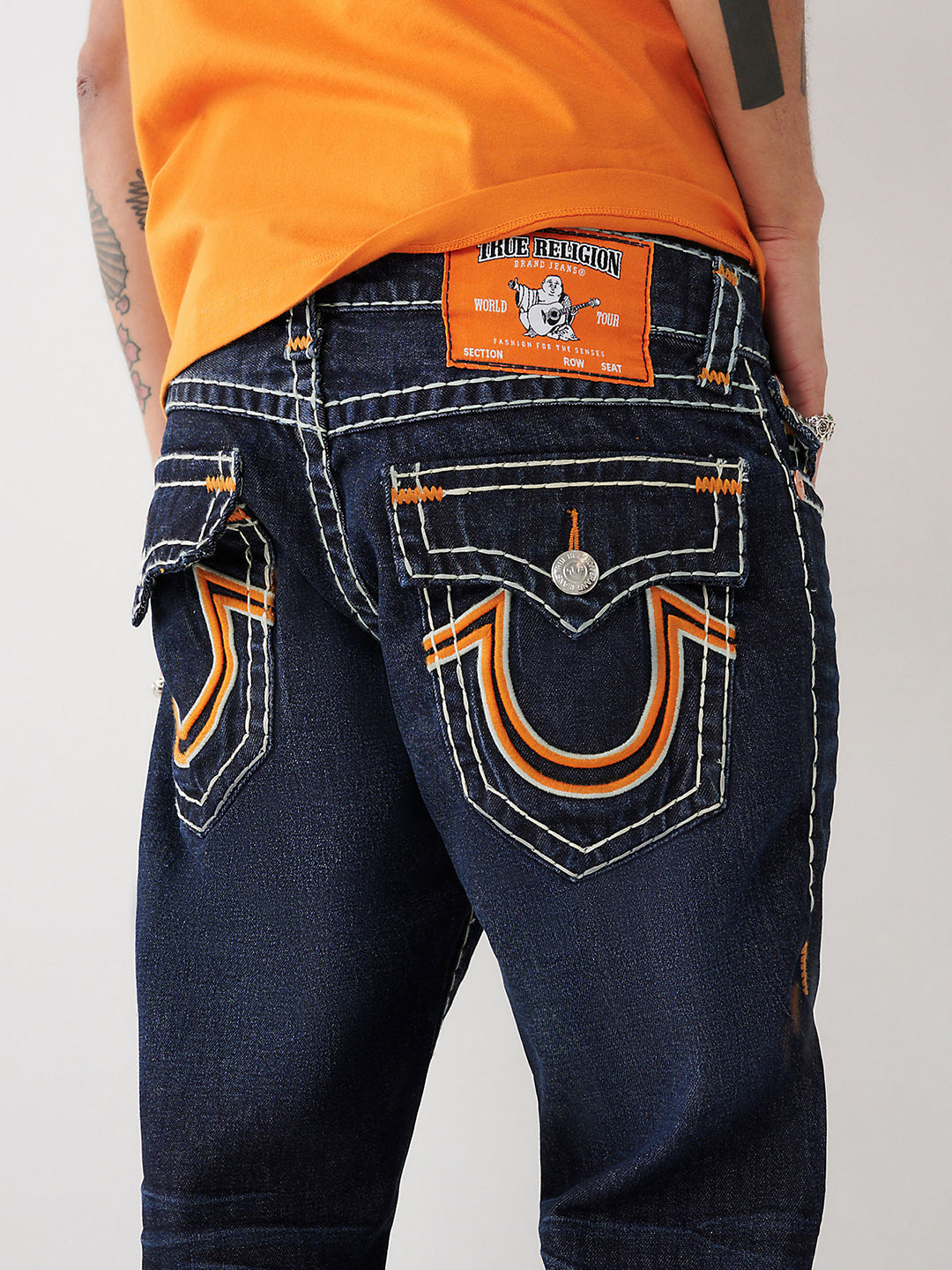 True Religion Men Solid Regular Fit Jeans