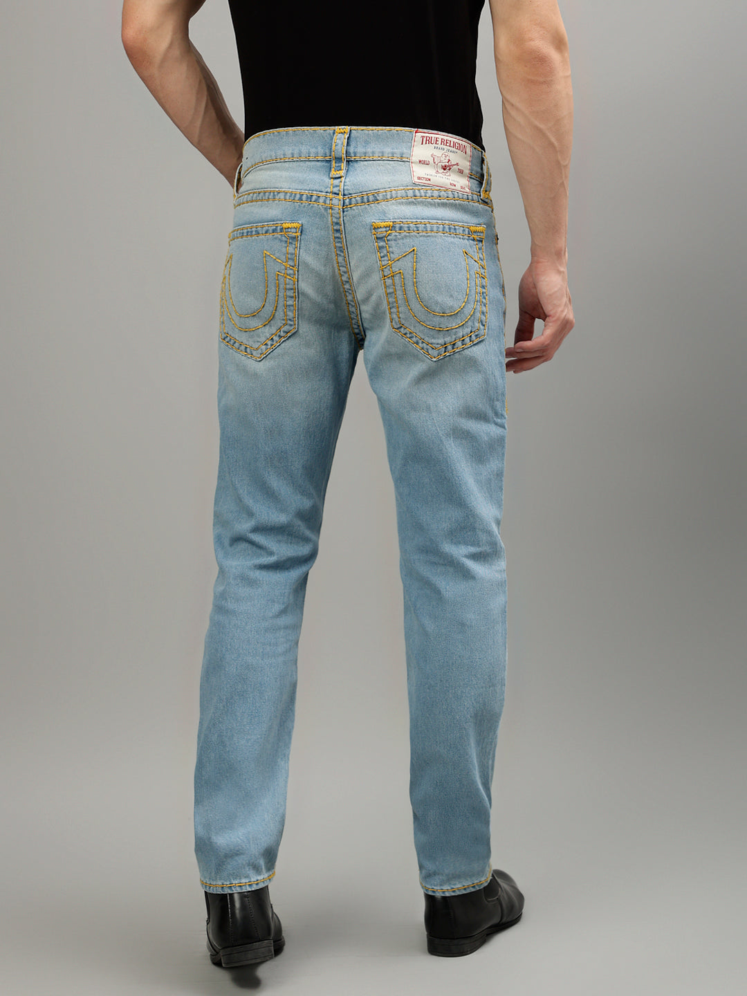 True Religion Men Solid Straight Fit Jeans
