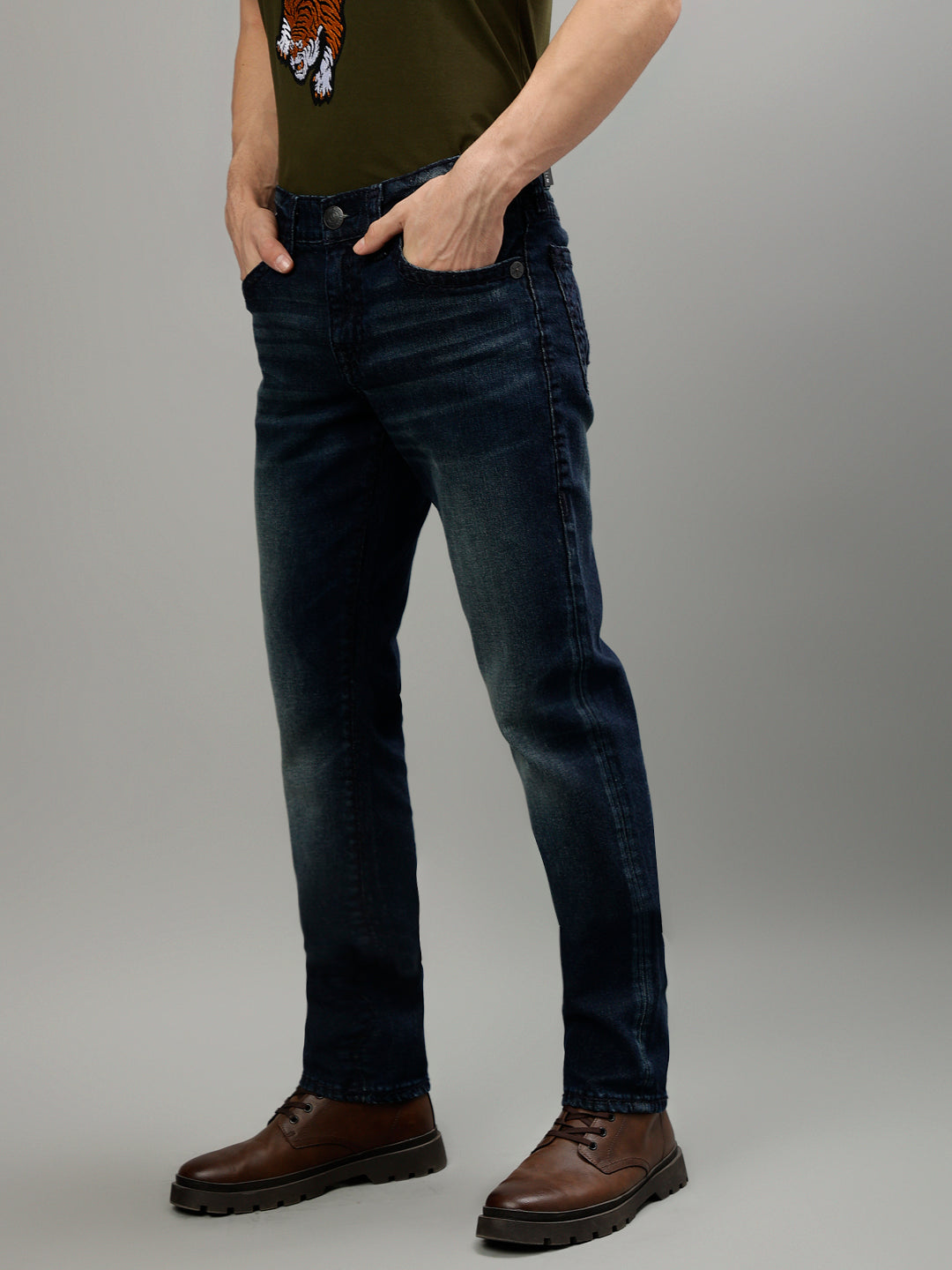 True Religion Men Solid Skinny Fit Jeans