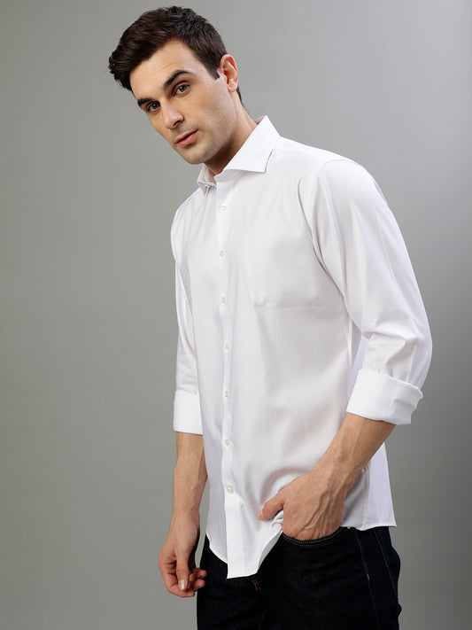 Bruun & Stengade White Fashion Slim Fit Shirt