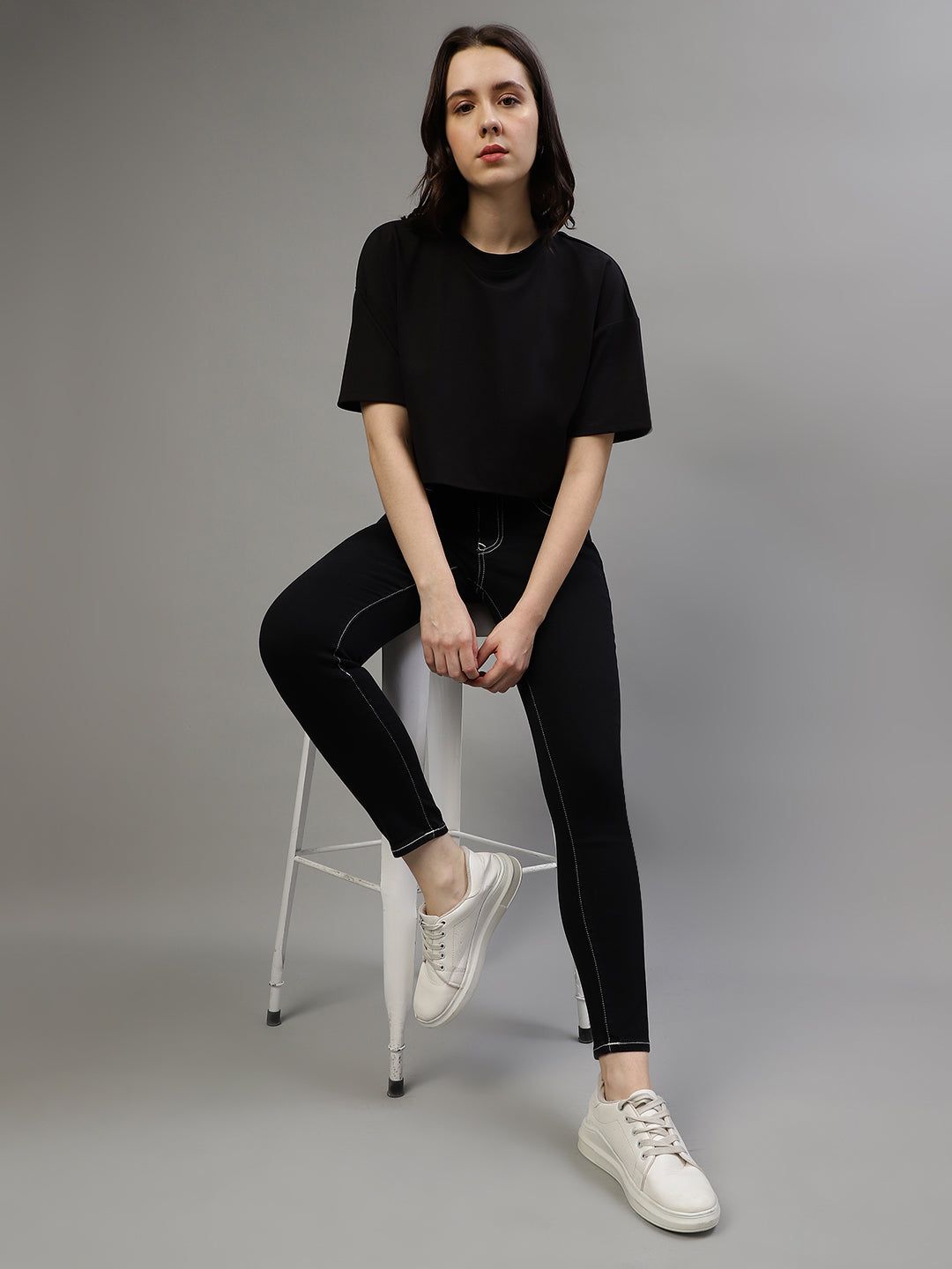 True Religion Women Black Solid Super Skinny Fit Jeans