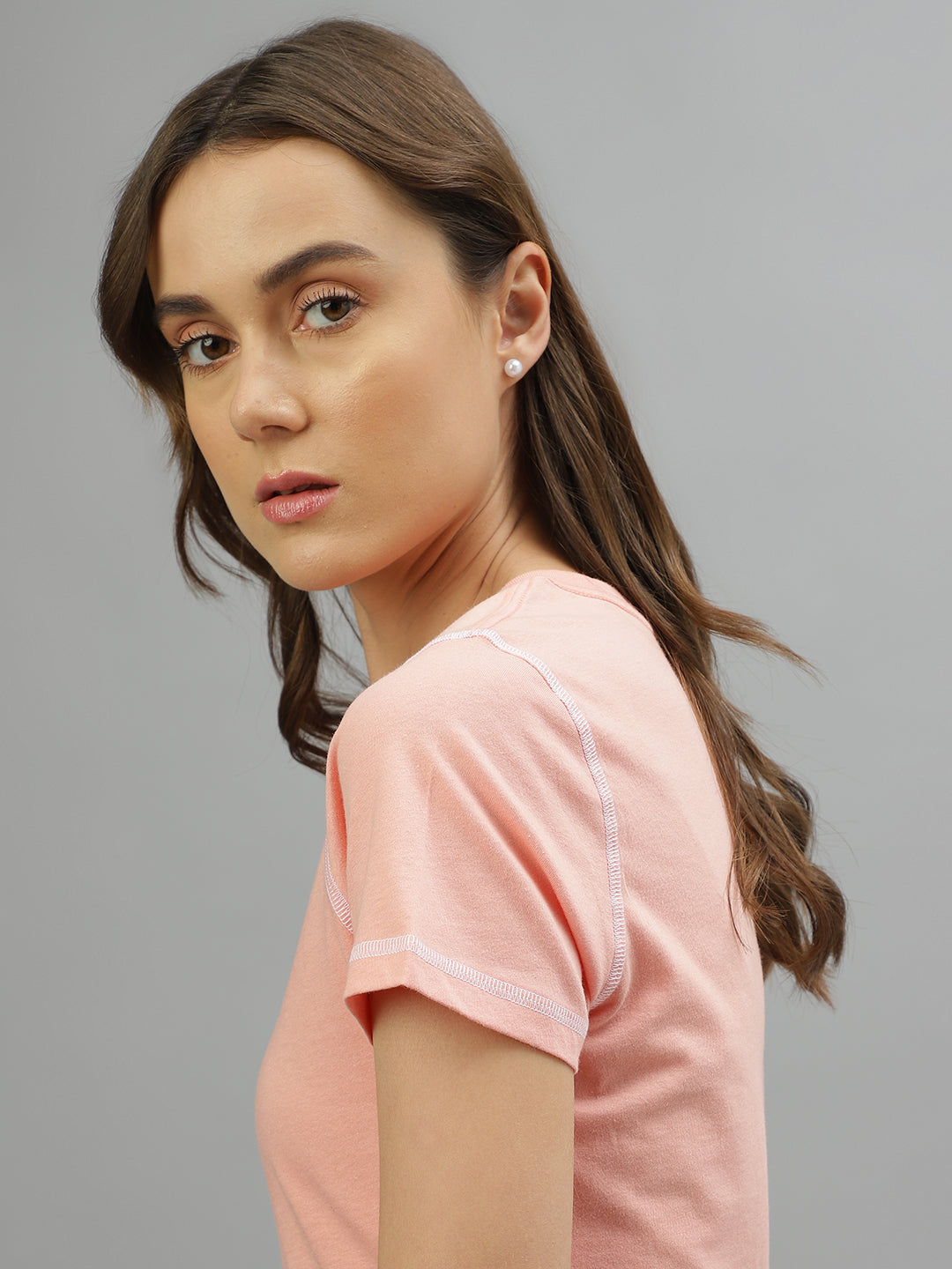 True Religion Pink Fashion Logo Slim Fit T-Shirt