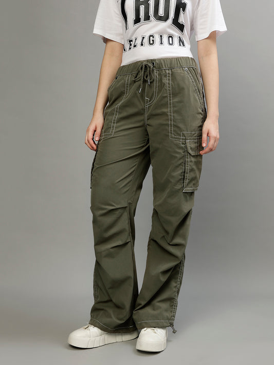 True Religion Women Solid Flared Jeans