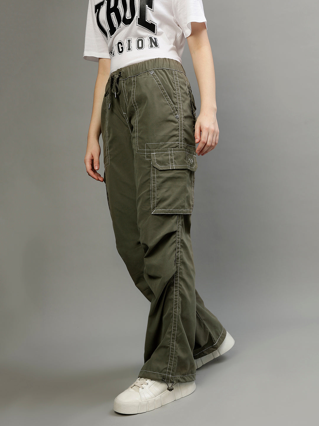 True Religion Women Solid Flared Jeans