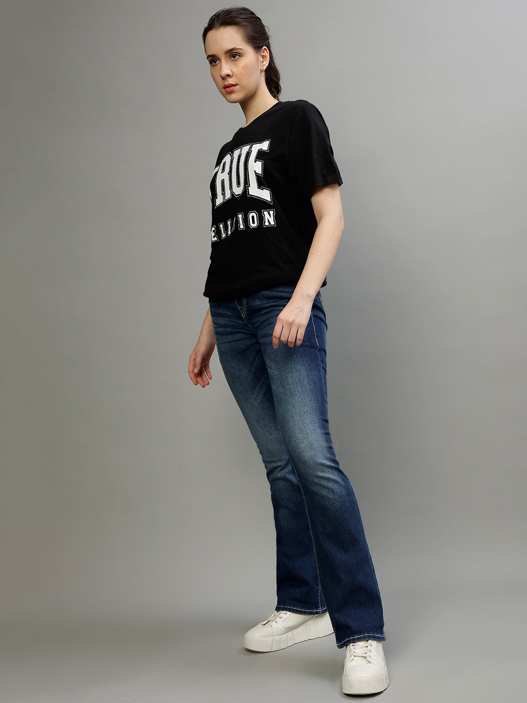 True Religion Women Solid Bootcut Jeans