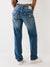 True Religion Women Blue Mid-Rise Straight Fit Jeans