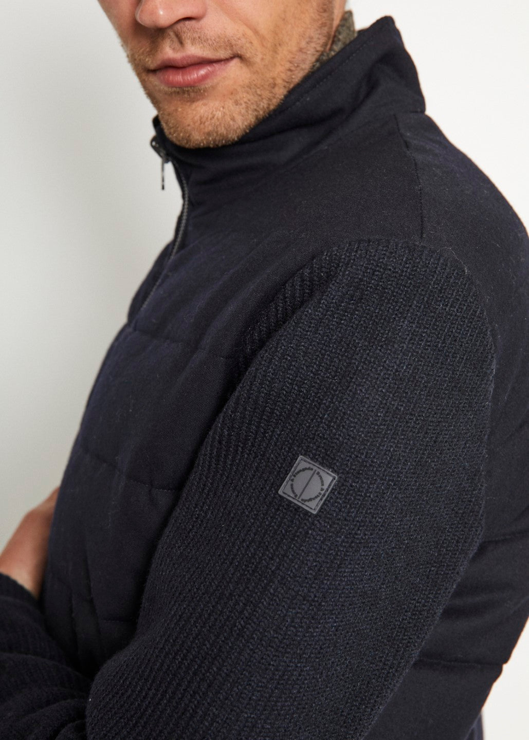 Bruun & Stengade Men Solid Stand Collar Full Sleeves Jacket