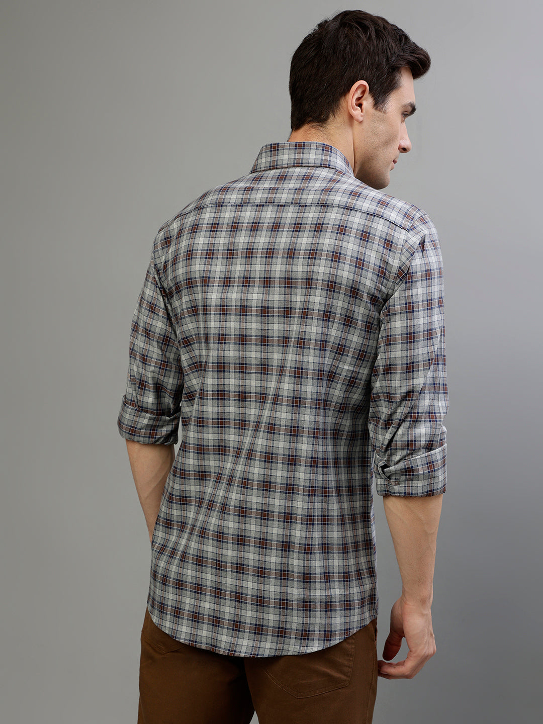 Bruun & Stengade Brown Fashion Checked Regular Fit Shirt