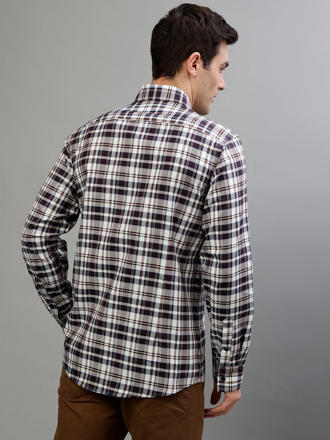 Bruun & Stengade Brown Fashion Checked Regular Fit Shirt