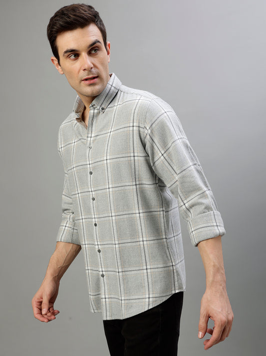 Bruun & Stengade Grey Fashion Checked Regular Fit Shirt