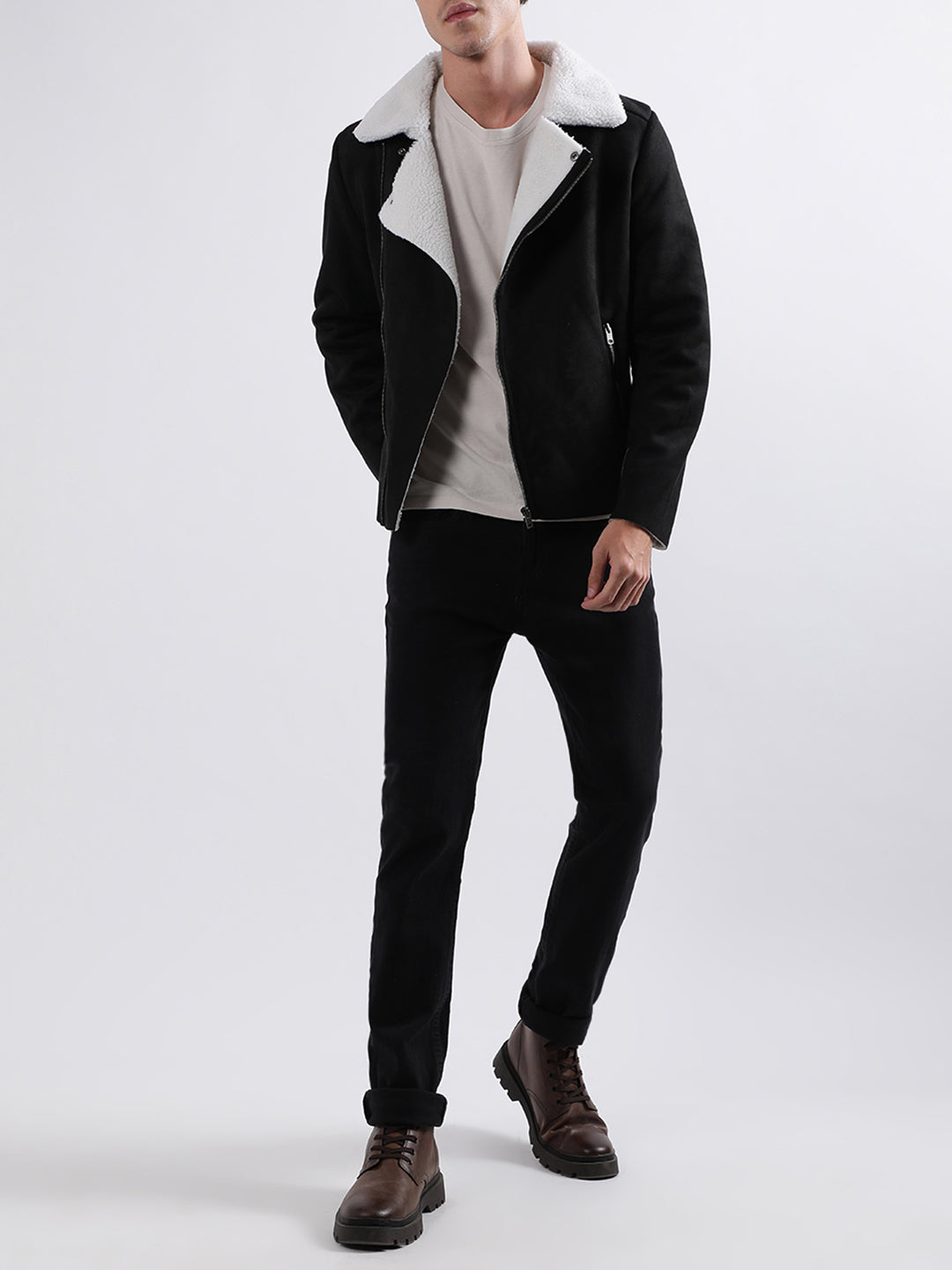 Lindbergh Men Black Solid Jacket