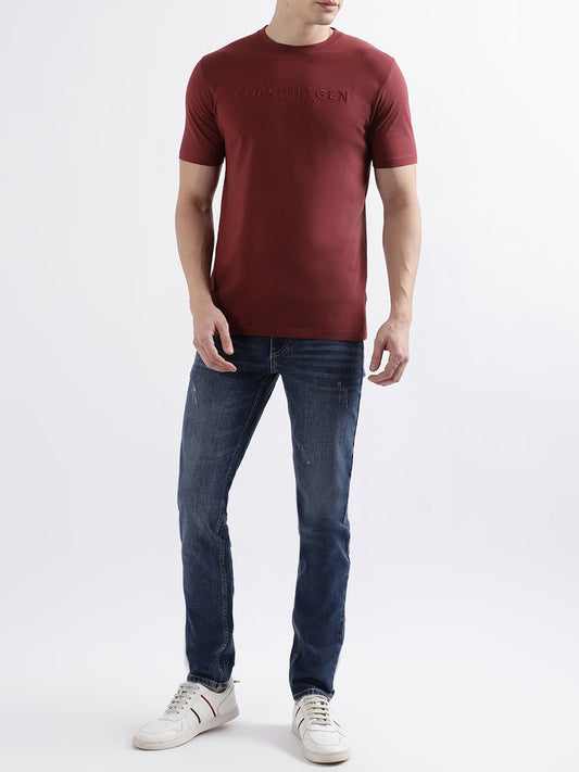 Lindbergh Burgundy Fashion Relaxed Fit T-Shirt