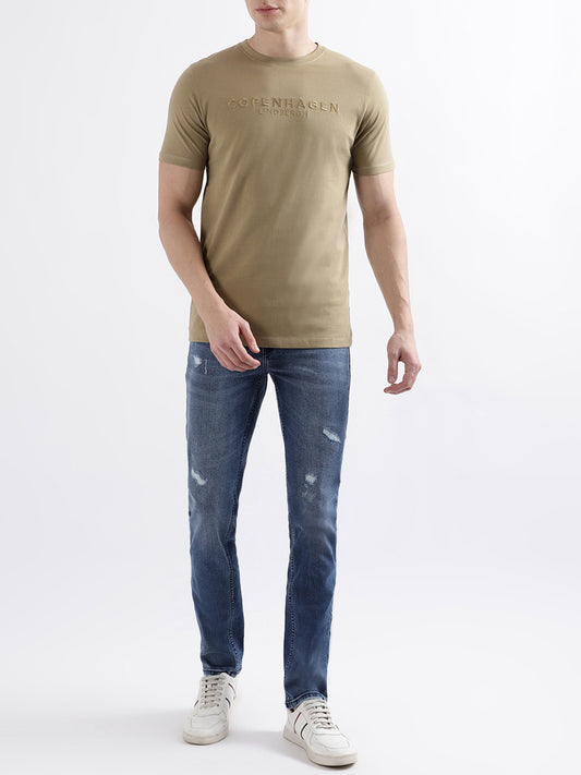 Lindbergh Khaki Fashion Relaxed Fit T-Shirt