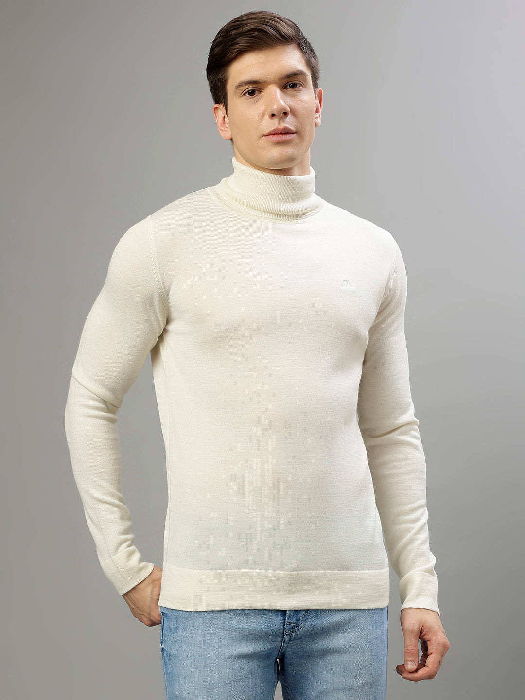 Lindbergh Men Solid Turtle Neck Full Sleeves Sweater