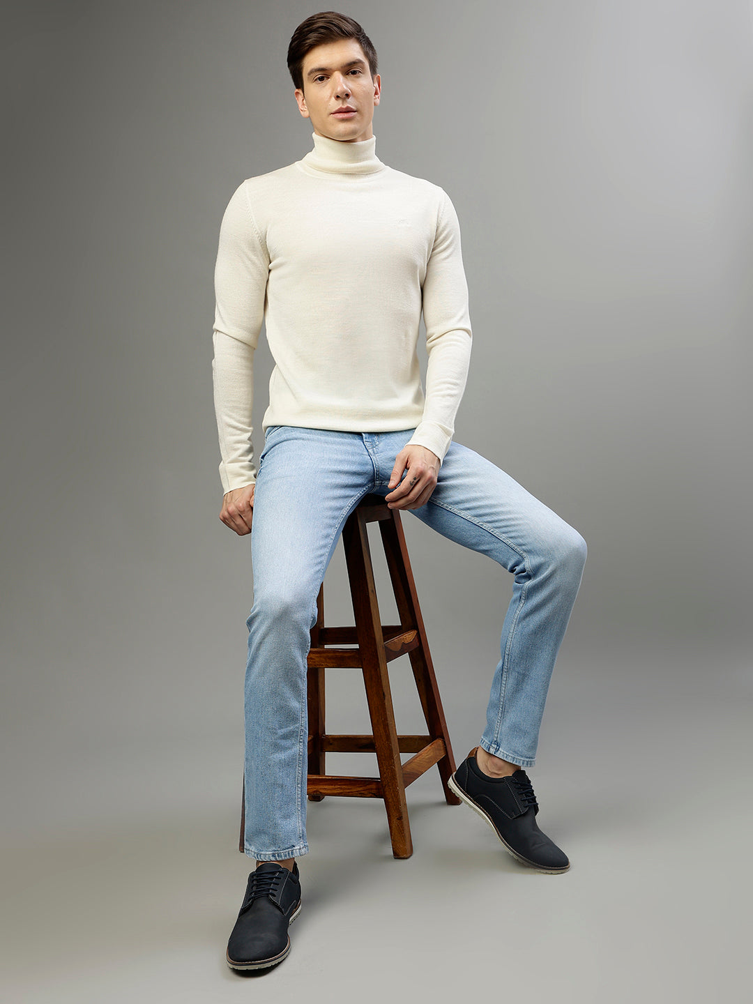 Lindbergh Men Solid Turtle Neck Full Sleeves Sweater