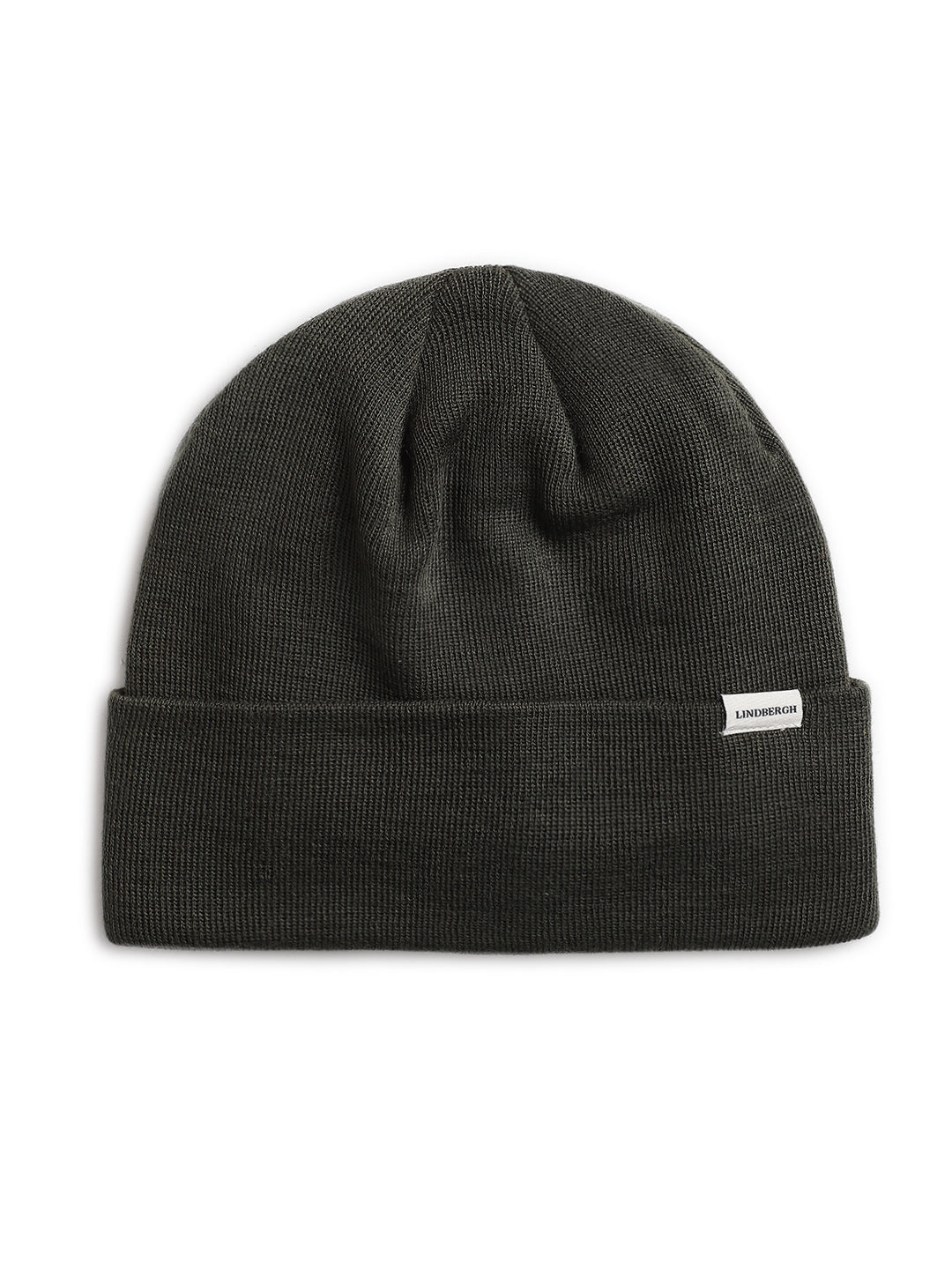 Lindbergh Men Olive Solid Beanie Cap