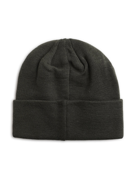 Lindbergh Men Olive Solid Beanie Cap