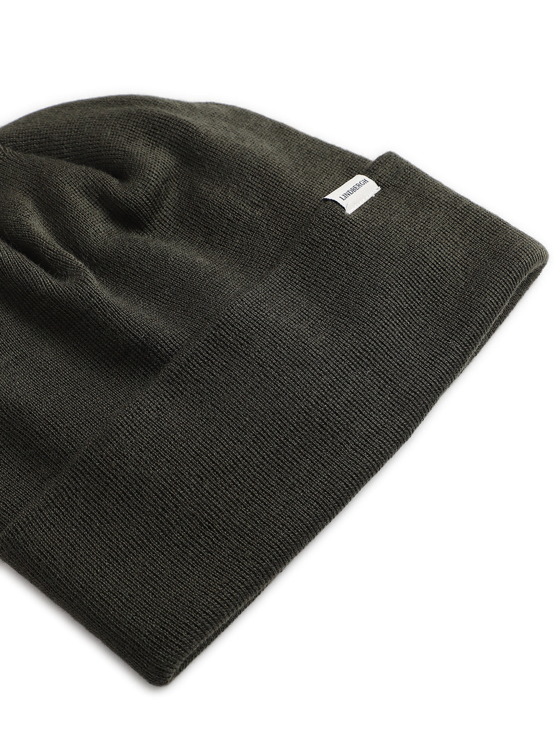 Lindbergh Men Olive Solid Beanie Cap