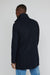 Matinique Men Blue Solid Stand Collar Long Sleeves Overcoat