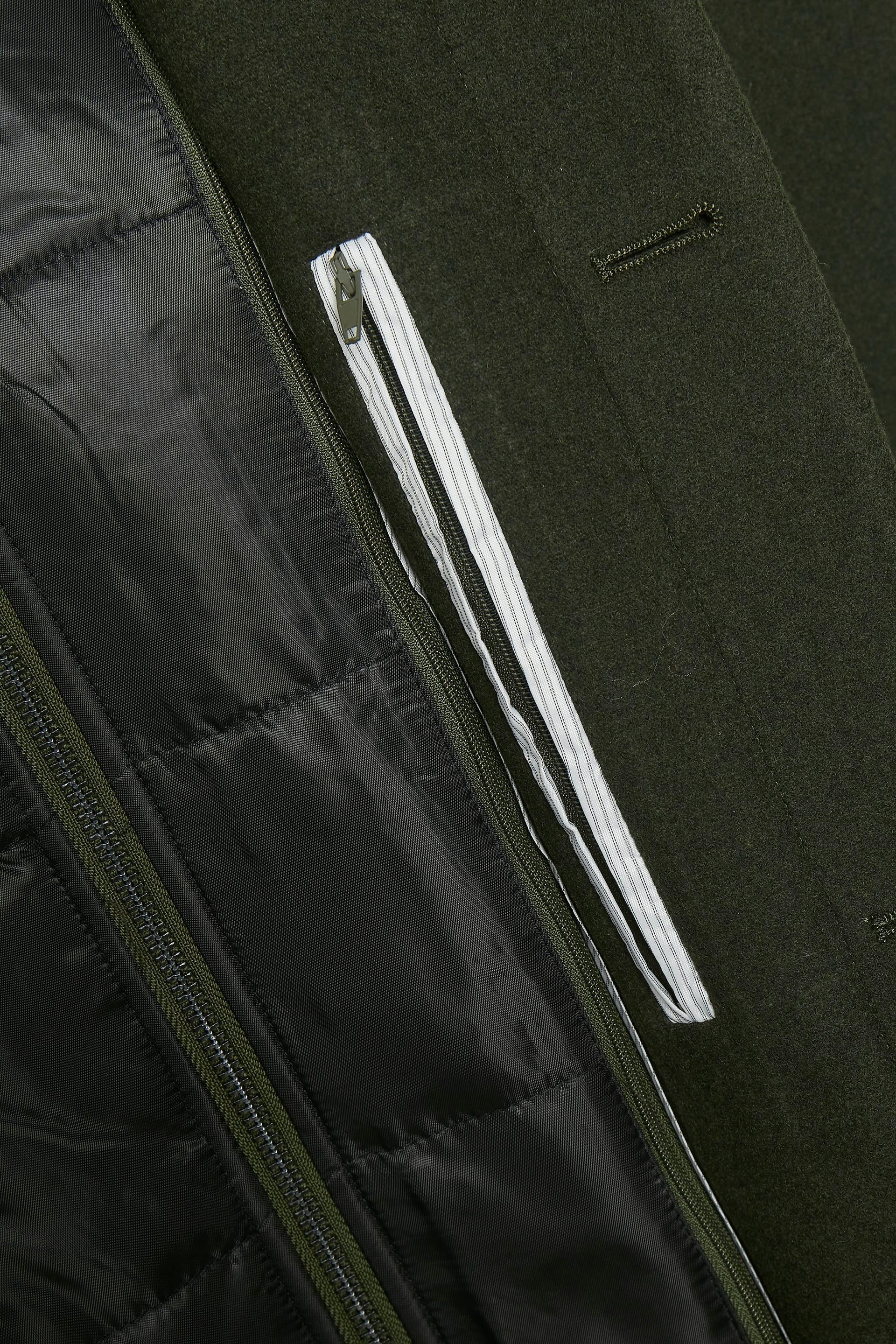 Matinique Men Green Solid Stand Collar Long Sleeves Overcoat