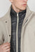Matinique Men Grey Solid Stand Collar Long Sleeves Overcoat