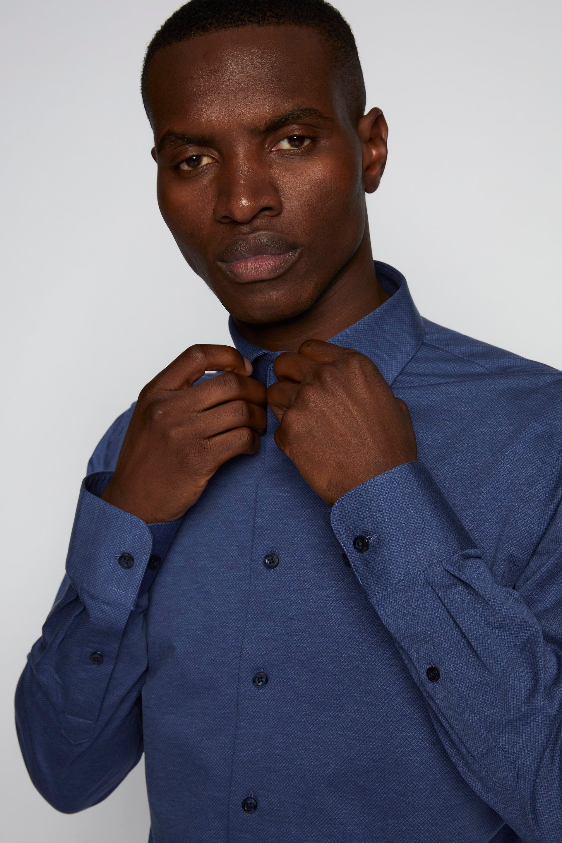 Matinique Blue Regular Fit Placket Shirt