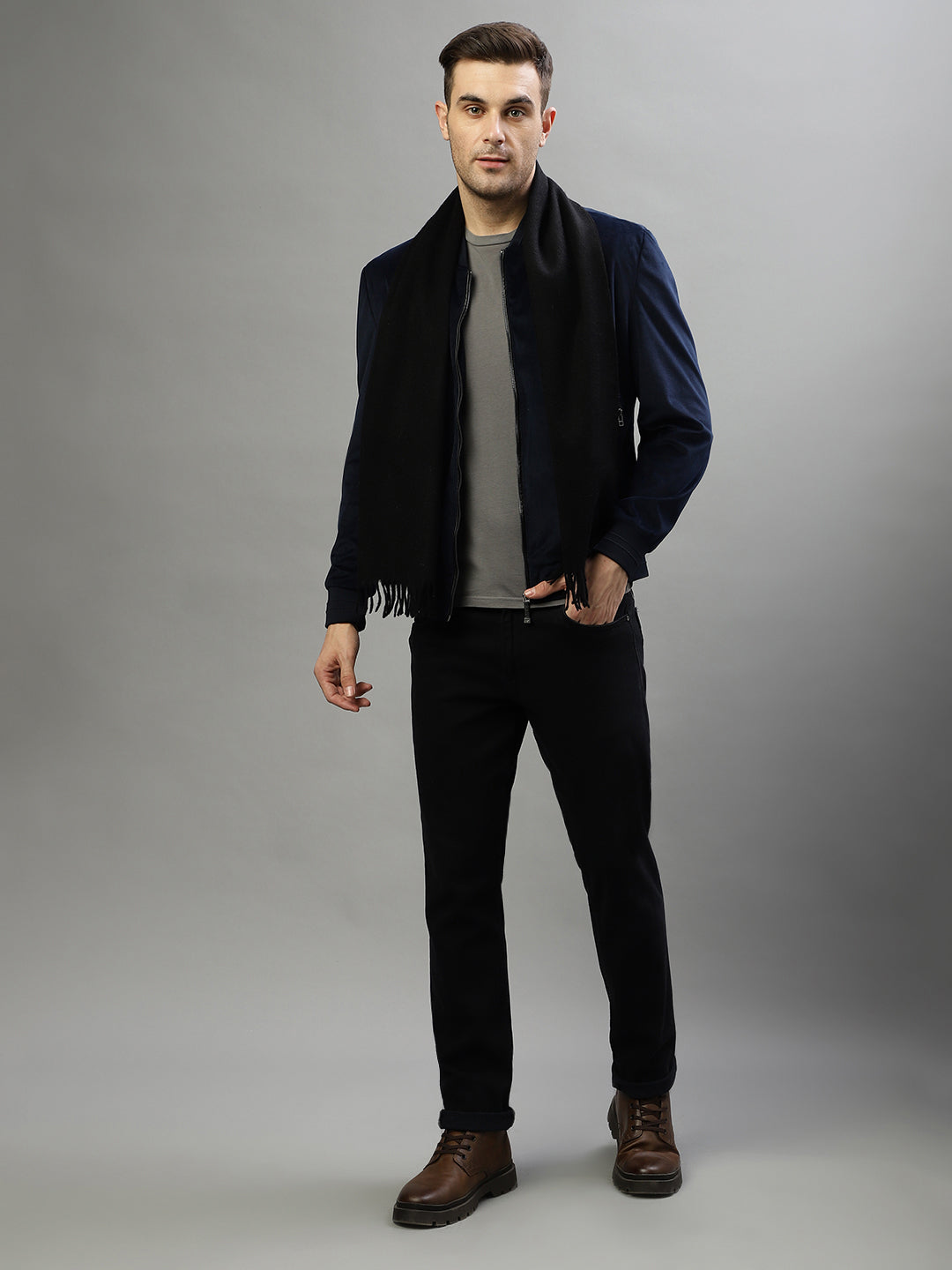 Bruun & Stengade Men Black Solid Muffler