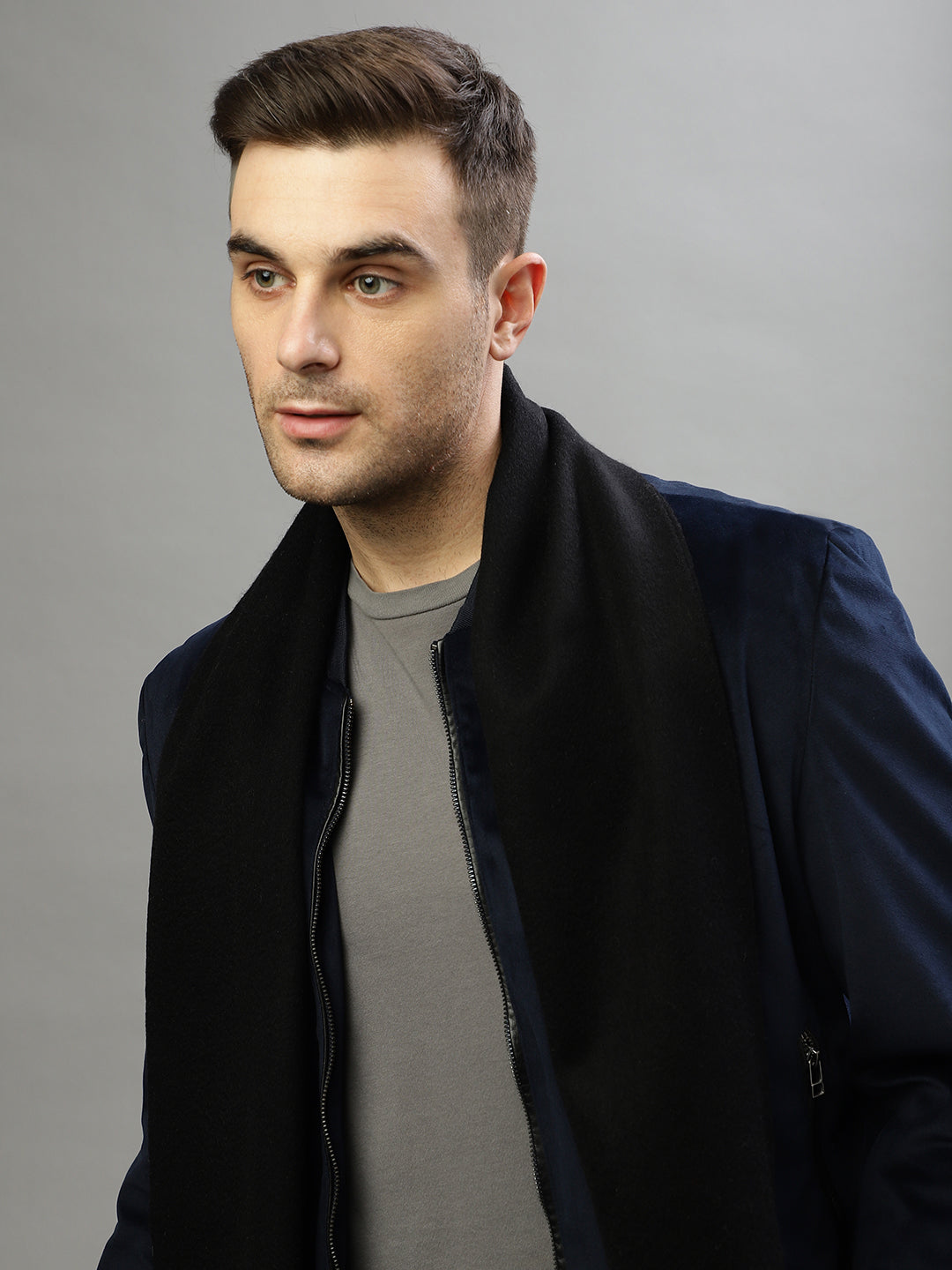 Bruun & Stengade Men Black Solid Muffler