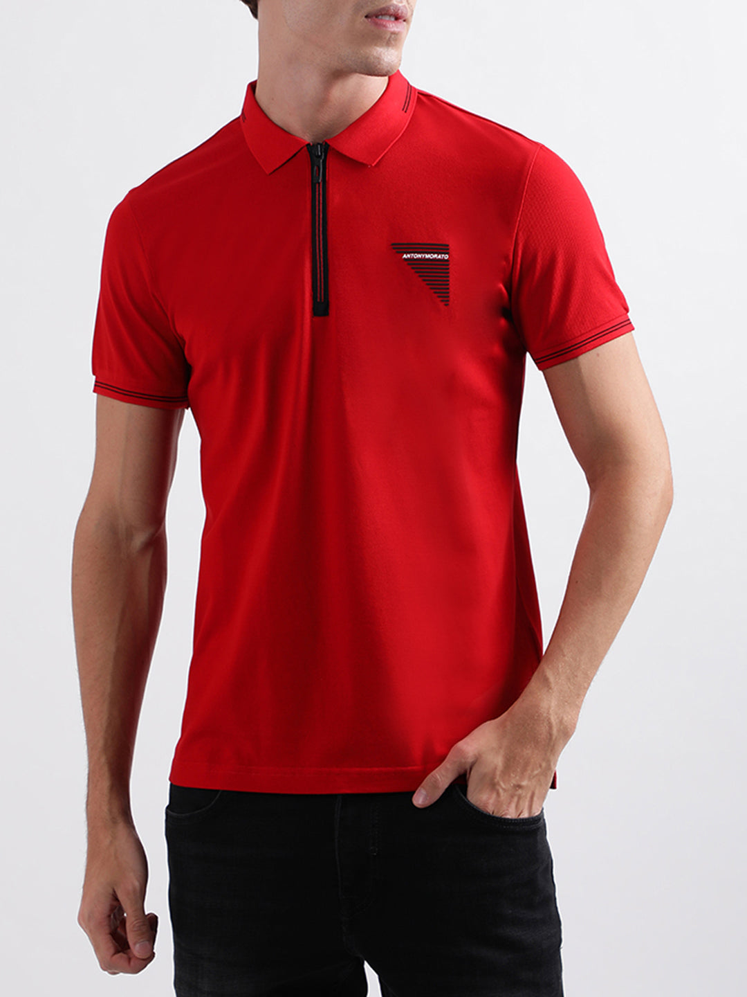 Antony Morato Red Slim Fit Polo T-Shirt