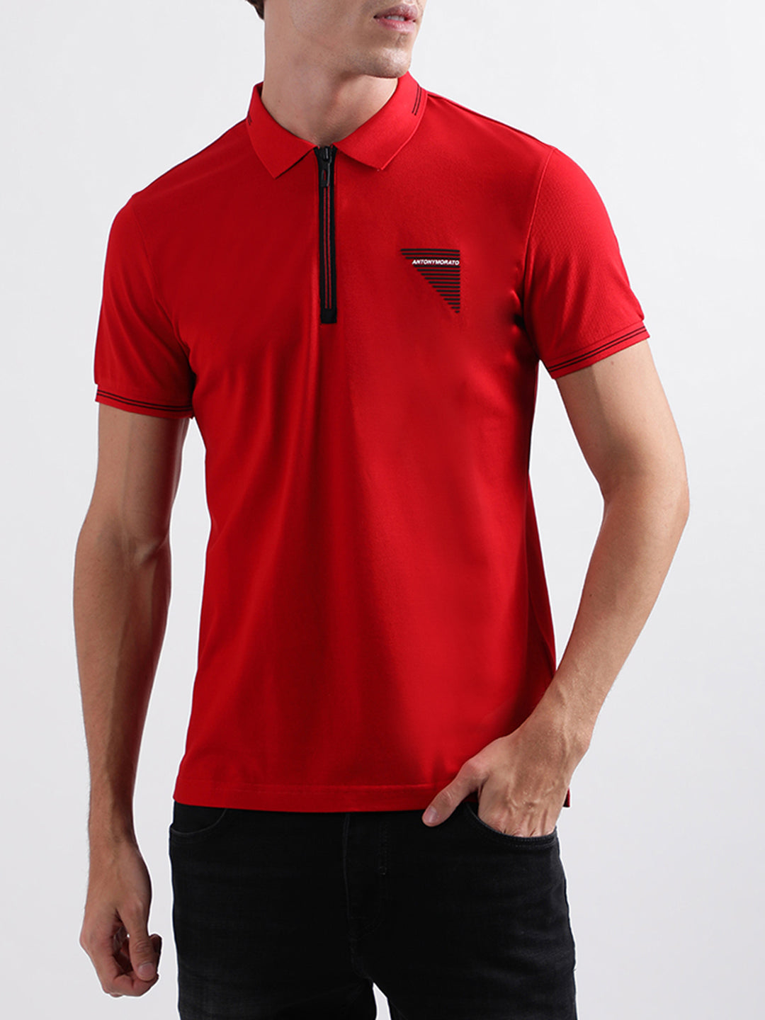 Antony Morato Men Red Solid T-shirt