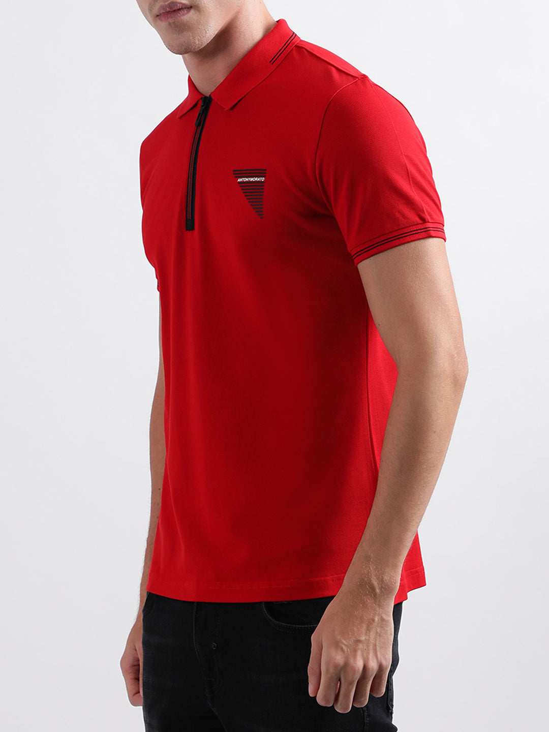 Antony Morato Men Red Solid T-shirt
