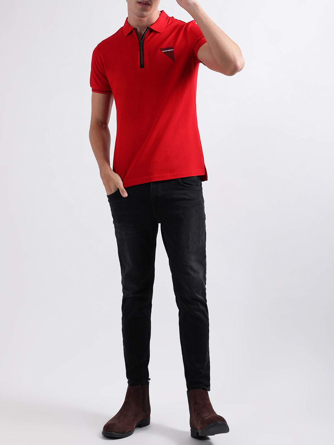 Antony Morato Red Slim Fit Polo T-Shirt