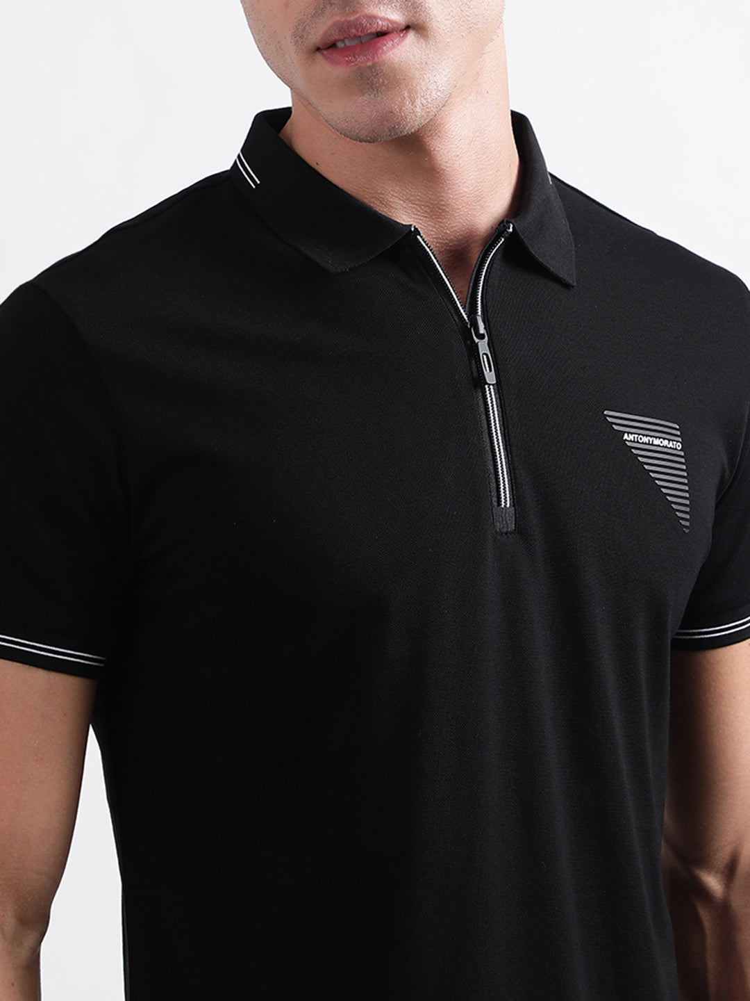 Antony Morato Black Slim Fit Polo T-Shirt