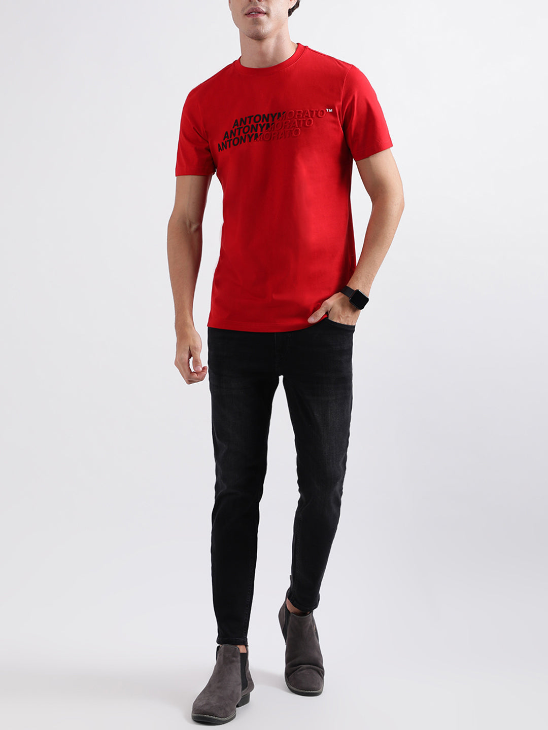 Antony Morato Red Regular Fit T-Shirt