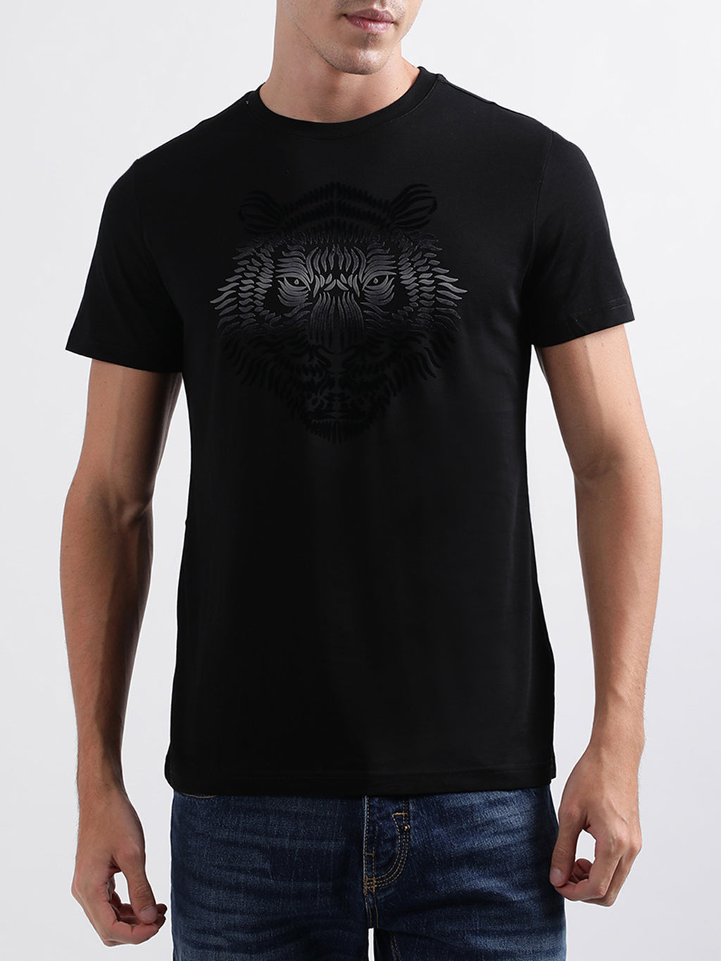 Antony Morato Black Animal Print Slim Fit Tshirt