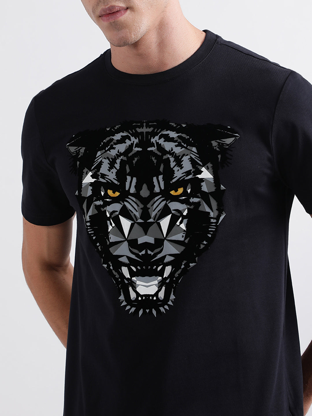 Antony Morato Blue Animal Print Regular Fit T-Shirt
